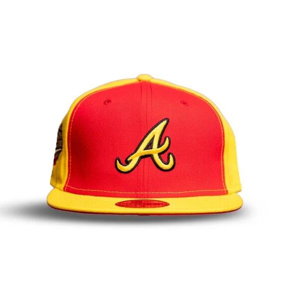 NEW ERA 59FIFTY ATLANTA BRAVES 1995 WORLD SERIES 'WRESTLING‎ PACK' FITTED HAT - Picture 1 of 10